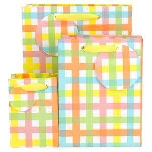 V51002, V51019, V51026 - Pastel Check Gift Bag & Tag - GBG474.00 10/PK