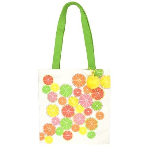 V51514 - Citrus Fruits Canvas Market Tote - WCMB469 4/PK