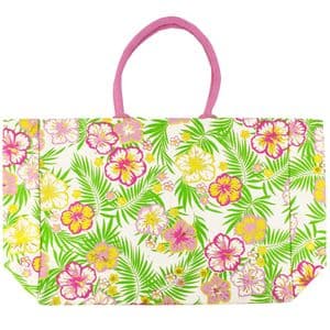 V51545 - Tropical Floral Canvas Tote - WCB471 4/PK