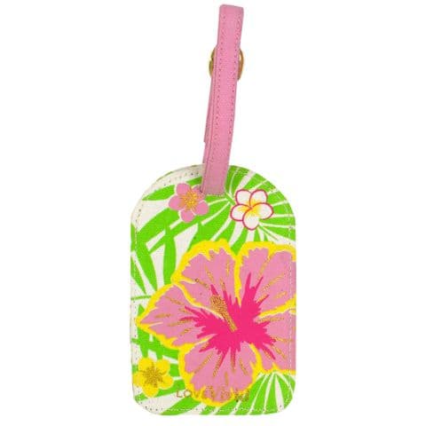 V51583 - Tropical Floral Canvas Luggage Tag - WCLT471 6/PK