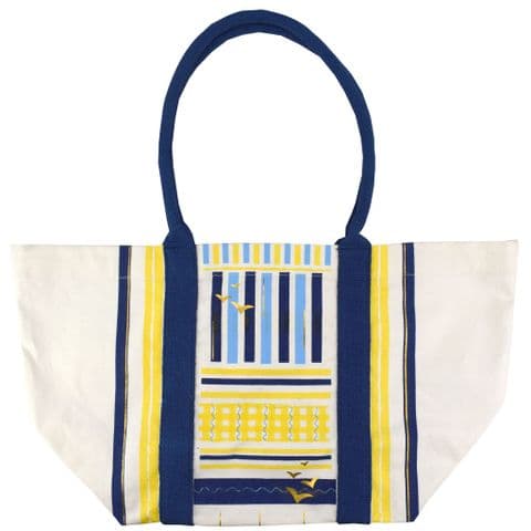 V51651 - Coastal Stripe Large Canvas Boat Tote - WCBT480L 4/PK