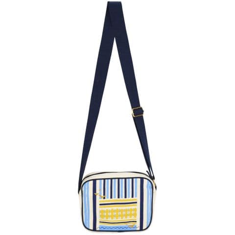 V51675 - Coastal Stripe Canvas Crossbody Tote - WCCB480 4/PK