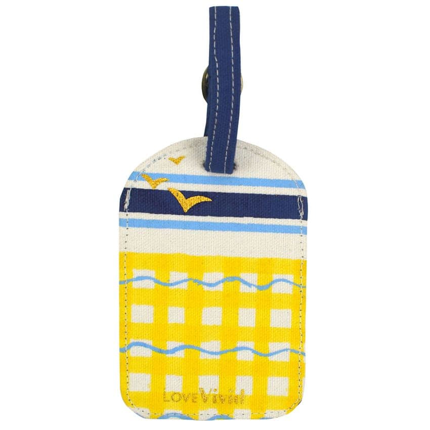 V51682 - Coastal Stripe Canvas Luggage Tag - WCLT480 6/PK