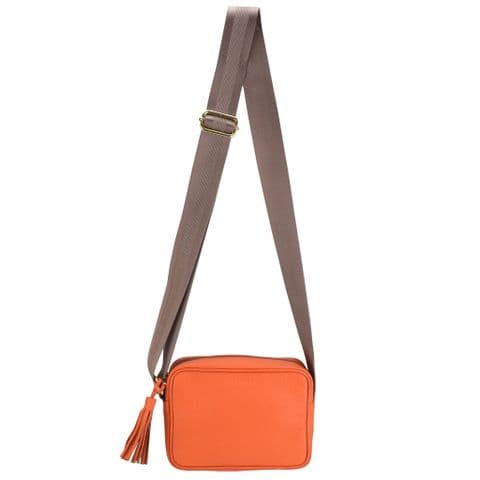 V51811 - Leather Crossbody Tote Orange - SLXBY.57 1/PK