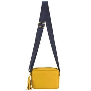 V51828 - Leather Crossbody Tote Yellow - SLXBY.58 1/PK