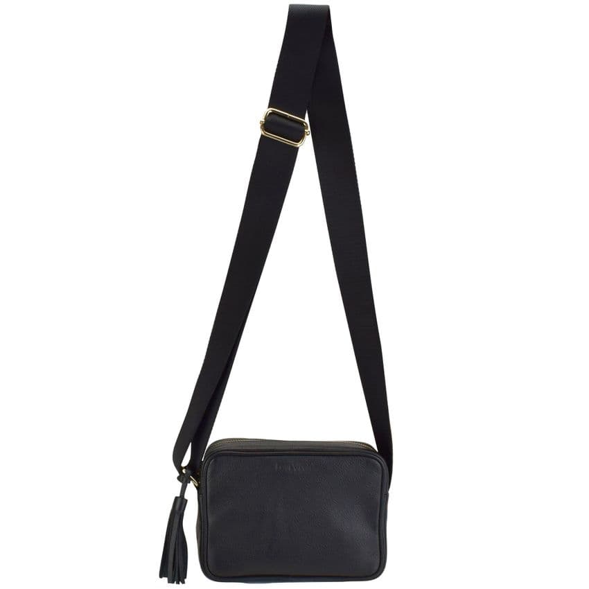 V51842 - Leather Crossbody Tote Black - SLXBY.85 1/PK