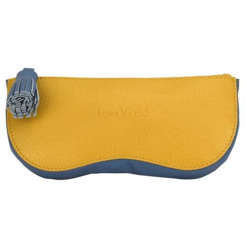 V51873 - Leather Sunglasses Case Yellow - SLSGC.58 2/PK