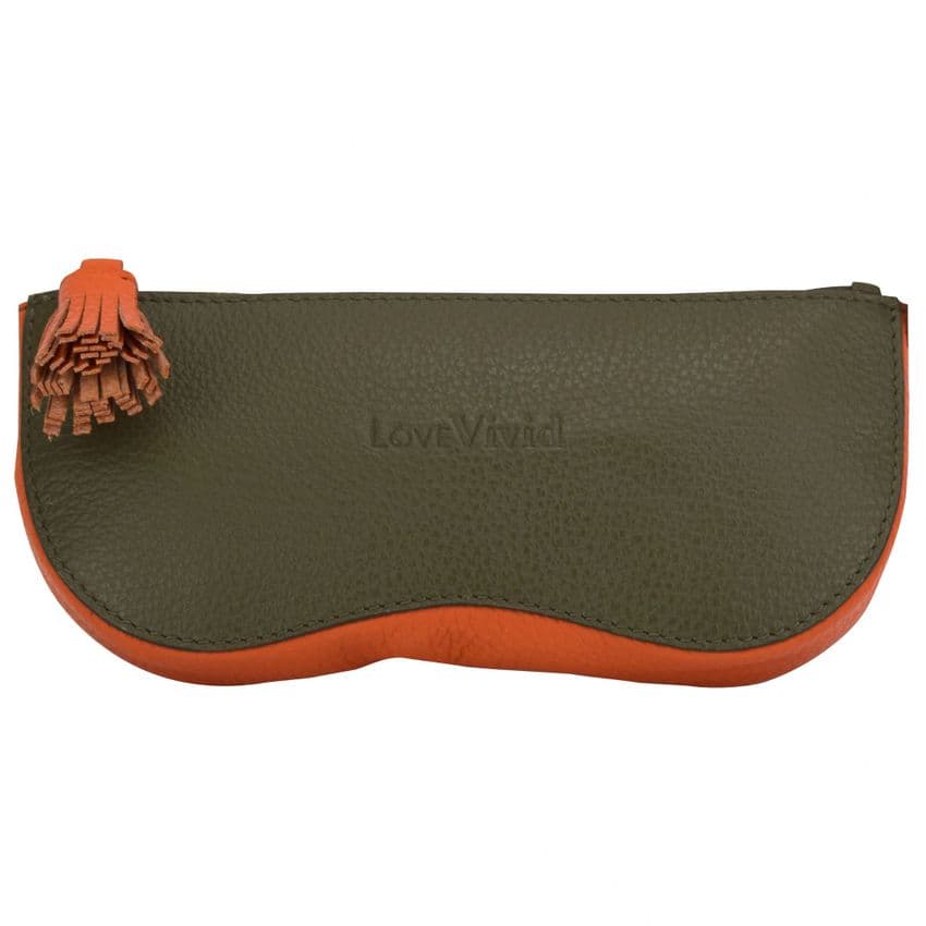 V51897 - Leather Sunglasses Case Khaki - SLSGC.66 2/PK