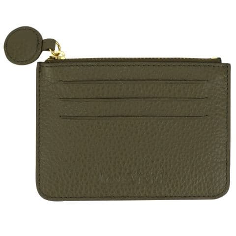 V52450 - Leather Card Holder Khaki - SLCC.66 4/PK