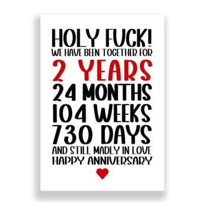 02 Years Wedding Anniversary Card | Still Madly in Love!