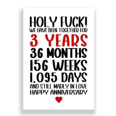 03 Years Wedding Anniversary Card | Still Madly in Love!