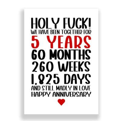 05 Years Wedding Anniversary Card | Still Madly in Love!