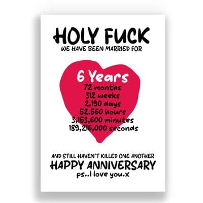06 Years Wedding Anniversary Card | And We Still Haven't Killed One Another!