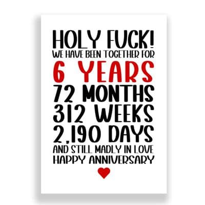06 Years Wedding Anniversary Card | Still Madly in Love!