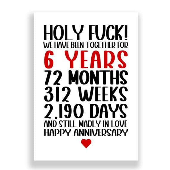 06 Years Wedding Anniversary Card | Still Madly in Love!