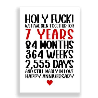 07 Years Wedding Anniversary Card | Still Madly in Love!