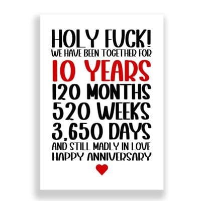 10  Years Wedding Anniversary Card | Still Madly in Love!