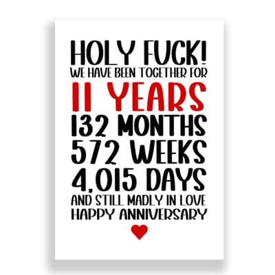 11 Years Wedding Anniversary Card | Still Madly in Love!