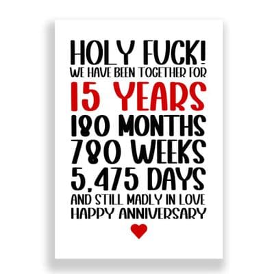 15  Years Wedding Anniversary Card | Still Madly in Love!