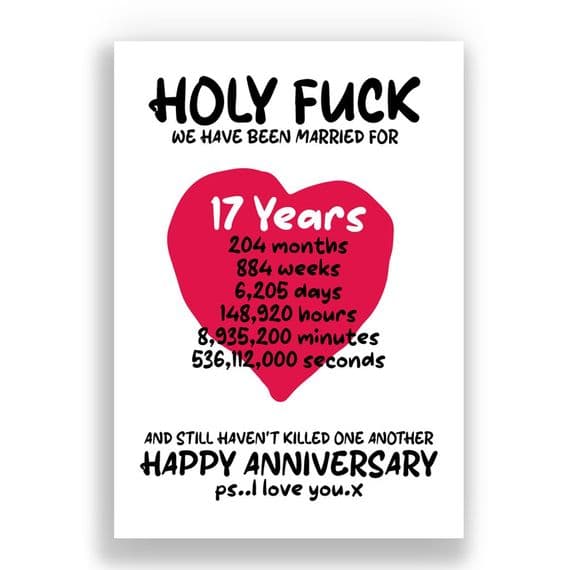 17 Years Wedding Anniversary Card | And We Still Haven't Killed One Another!