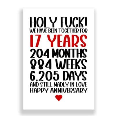17 Years Wedding Anniversary Card | Still Madly in Love!