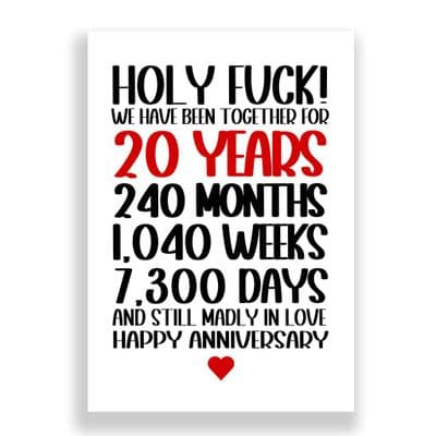 20 Years Wedding Anniversary Card | Still Madly in Love!