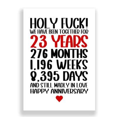 23  Years Wedding Anniversary Card | Still Madly in Love!