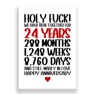 24 Years Wedding Anniversary Card | Still Madly in Love!
