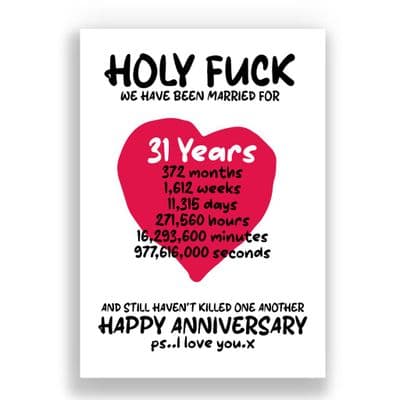 31 Years Wedding Anniversary Card | And We Still Haven't Killed One Another!