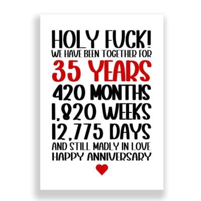 35 Years Wedding Anniversary Card | Still Madly in Love!