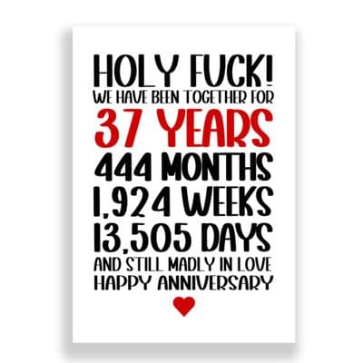 37 Years Wedding Anniversary Card | Still Madly in Love!