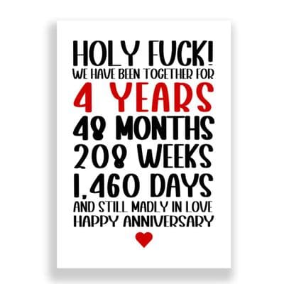 4 Years Wedding Anniversary Card | Still Madly in Love!