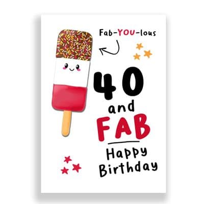 40th Birthday Card | 40 and Fab! Happy Birthday