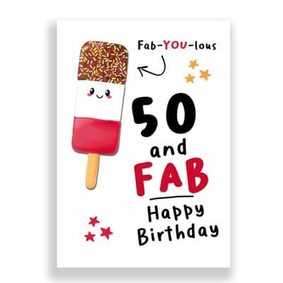 50th Birthday Card | 50 and Fab! Happy Birthday!
