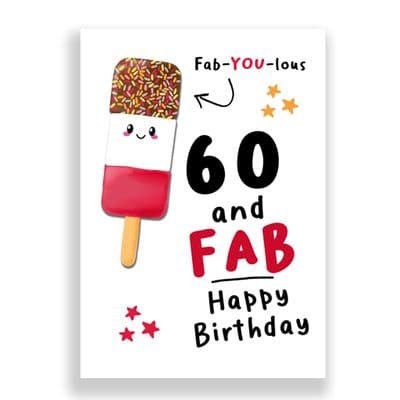 60th Birthday Card | 60 and Fab! Happy Birthday!