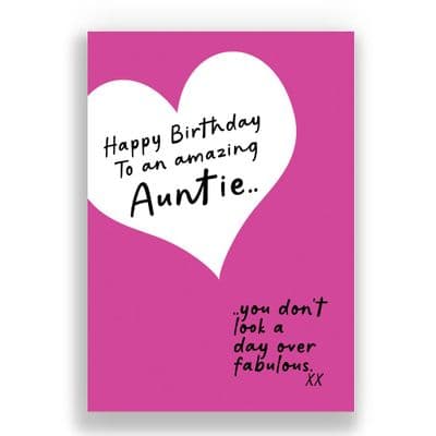 Auntie Birthday Card | YOU DON'T LOOK A DAY OVER FABULOUS!