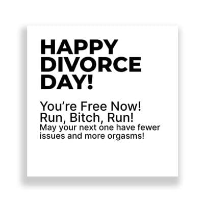 Cheeky Divorce Card | Run Bitch Run!