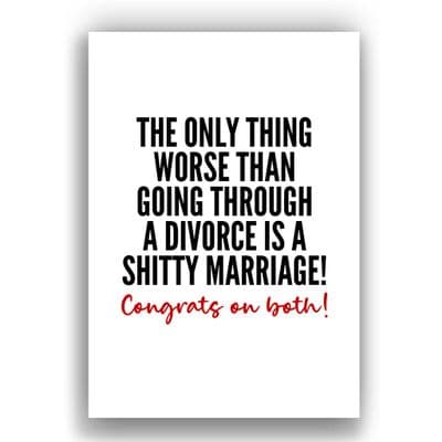 Divorce Card | A Shitty Marriage | Congrats