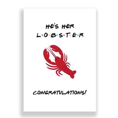 Friends Engagement/Wedding Card | He's Her Lobster | Congratulations