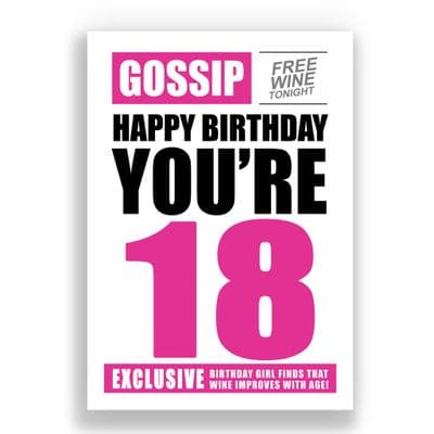 FUNNY 18TH BIRTHDAY CARD | GOSSIP