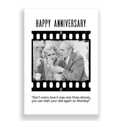 Funny Anniversary Card | The Diet Starts Monday!