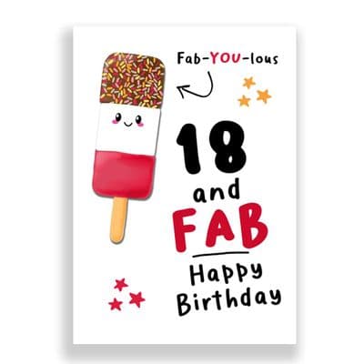 Funny Birthday  Card | 18 and Fab! Happy Birthday