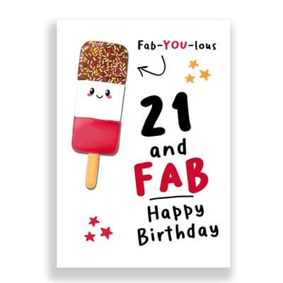 Funny Birthday  Card | 21 and Fab! Happy Birthday