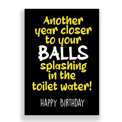 Funny Birthday  Card | Another Year Closer to your BALLS Splashing in the  Toilet Water!