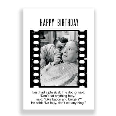 Funny Birthday Card | DON'T EAT ANYTHING FATTY!