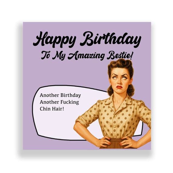 Funny Birthday Card For Her  | Chin Hair!