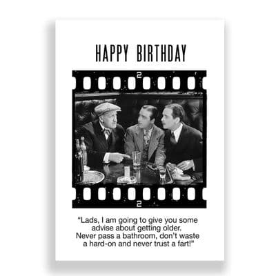 Funny Birthday Card | Never pass a bathroom, don’t waste  a hard-on and never trust a fart!