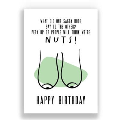 Funny Birthday  Card | Perk Up Or People Will Think We're Nuts!