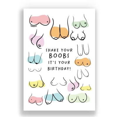 Funny Birthday  Card | Shake Your Boobs It's Your Birthday!