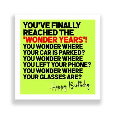 Funny Birthday Card  | The Wonder Years!